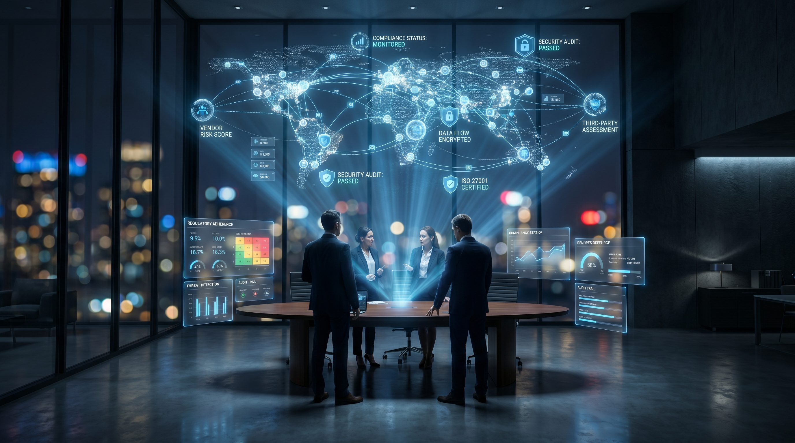 AI vendor due diligence for SMEs — compliance team analysing vendor risks in an enterprise environment