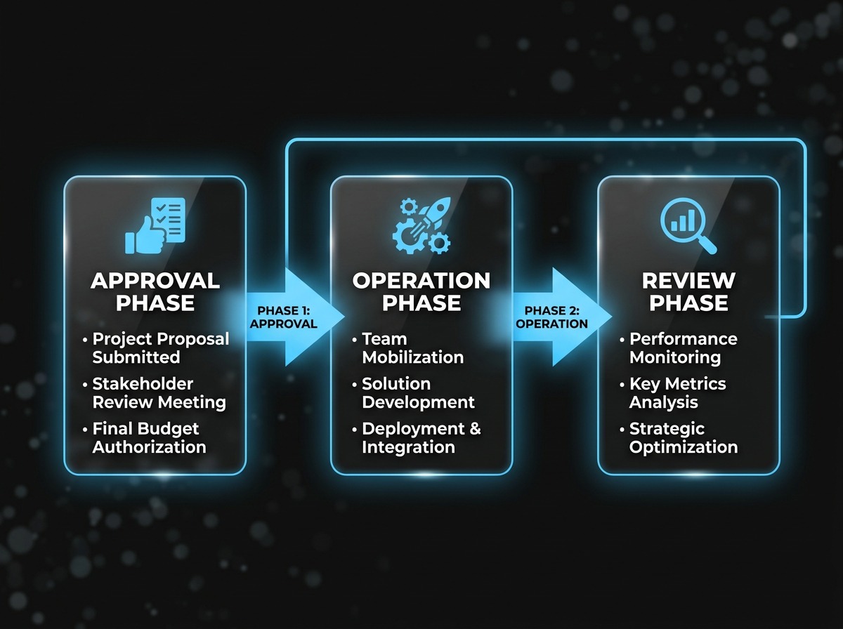 AlkunMedia - AI governance cycle: approval, live operation, periodic review
