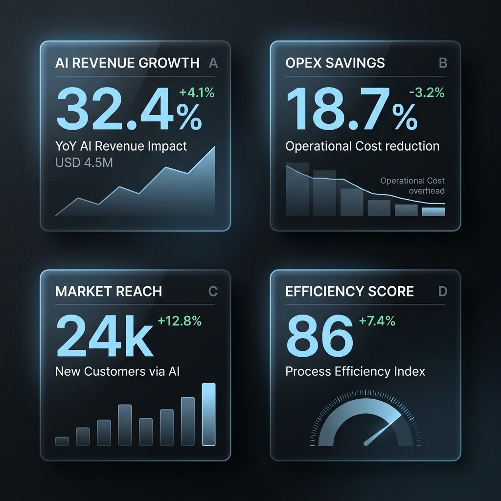 AlkunMedia - KI-Strategie entwickeln Mittelstand: KPI-Dashboard mit Pilot-to-Production Kennzahlen