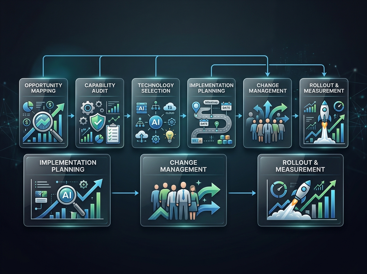 AlkunMedia - KI-Strategie entwickeln Mittelstand: 6-Schritte-Framework vom Pilotprojekt zur skalierbaren Lösung