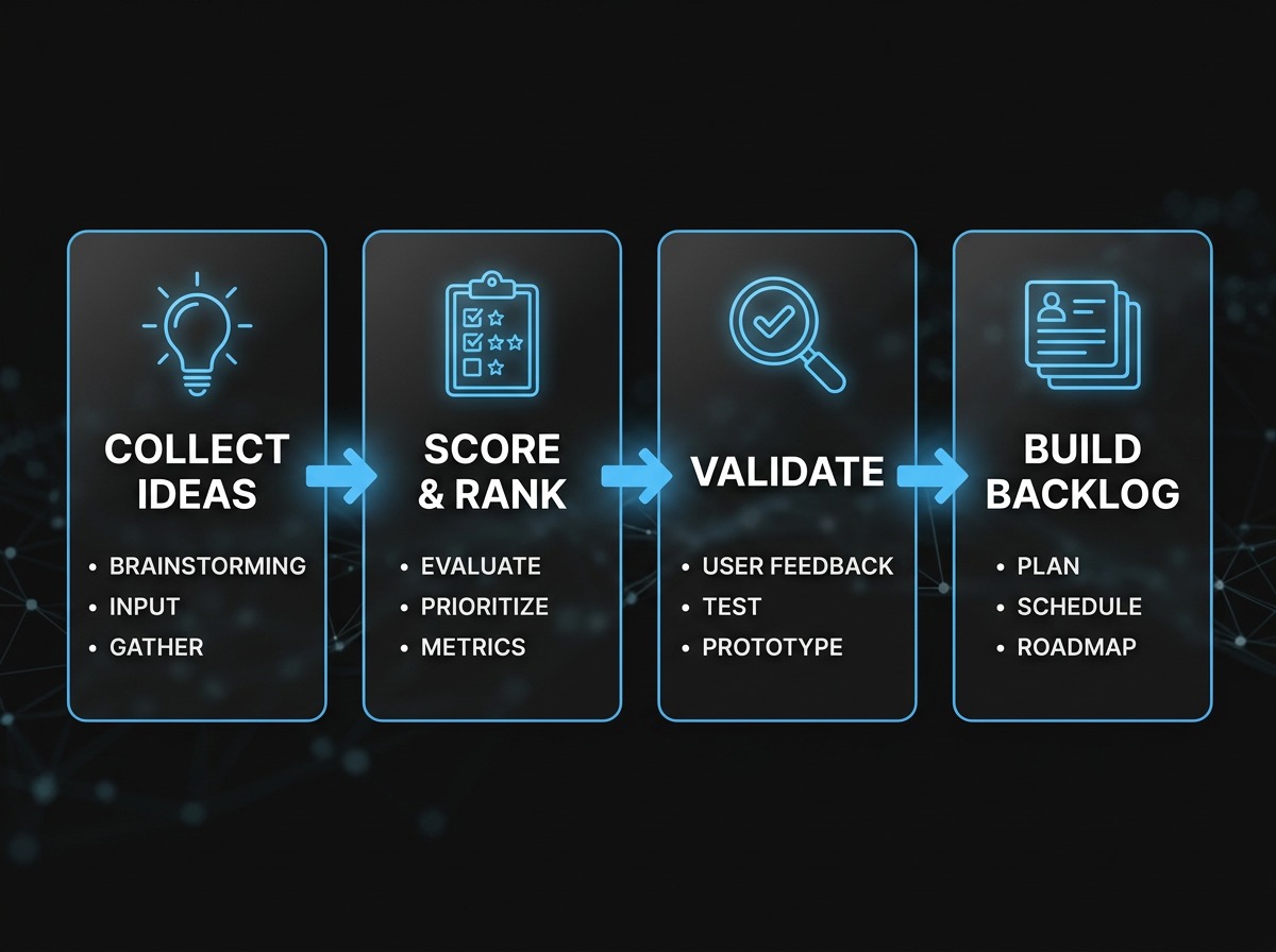 AlkunMedia — AI use case prioritisation: four-phase process from idea collection to use-case backlog